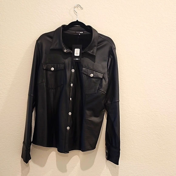 NWT faux leather shirt - Picture 3 of 6